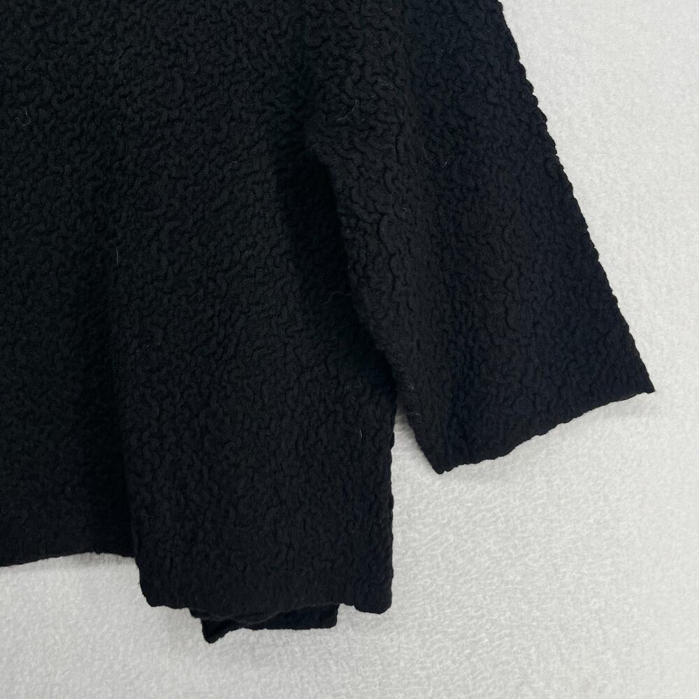 EILEEN FISHER Cardigan XS Cotton Merino Wool Bolero Jacket Sweater Open Black - Picture 9 of 14